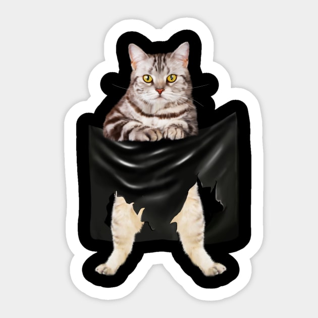 American Shorthair Cat, Love Shorthair Sticker by logiamerch